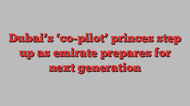 Dubai’s ‘co-pilot’ princes step up as emirate prepares for next generation