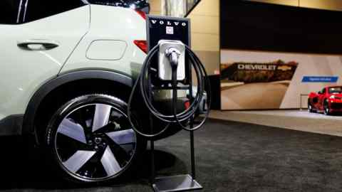 Volvo electric car being charged