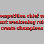 EU competition chief warns against weakening rules to create champions