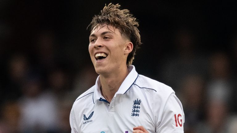 Josh Hull celebrates his first Test wicket, for England against Sri Lanka (Getty Images)