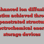 Enhanced ion diffusion kinetics achieved through interpenetrated structures in electrochemical energy storage devices