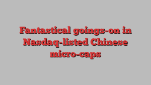 Fantastical goings-on in Nasdaq-listed Chinese micro-caps