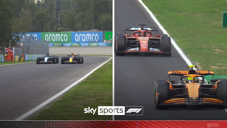 George Russell almost overtook Sergio Perez for seventh following some thrilling racing, while Lando Norris went off-track as he nearly lost out on second to Charles Leclerc.