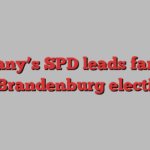 Germany’s SPD leads far right in Brandenburg election