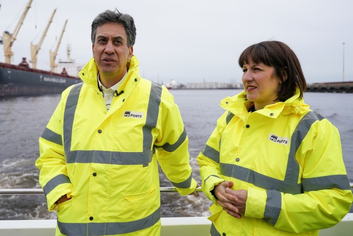 Energy secretary Ed Miliband, left, and Chancellor Rachel Reeves, right,