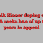 Jannik Sinner doping case: WADA seeks ban of up to two years in appeal