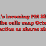 Japan’s incoming PM Shigeru Ishiba calls snap October election as shares sink