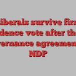 Liberals survive first confidence vote after the end of governance agreement with NDP