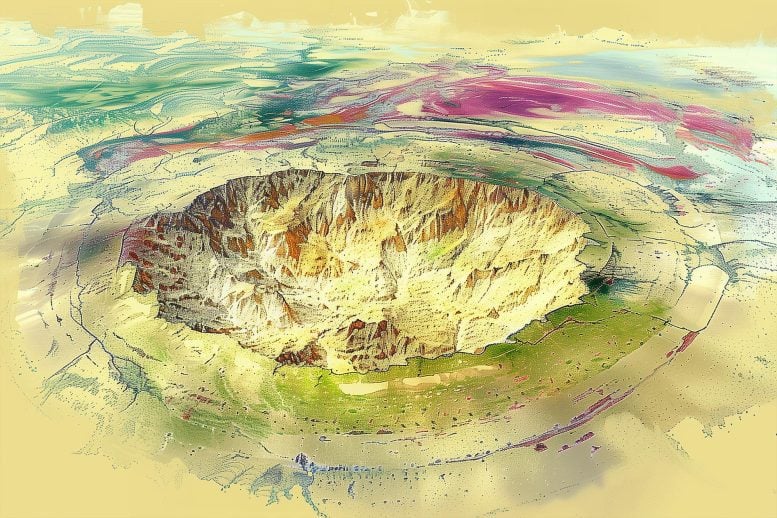 Giant Crater Earth Concept