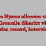 Nicho Hynes silences critics with Cronulla Sharks victory, series record, interview