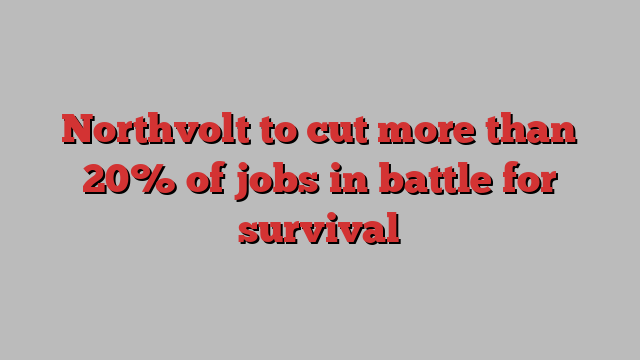 Northvolt to cut more than 20% of jobs in battle for survival