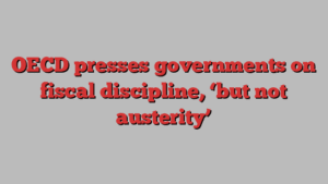 OECD presses governments on fiscal discipline, ‘but not austerity’