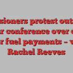 Pensioners protest outside Labour conference over cuts to winter fuel payments – video | Rachel Reeves