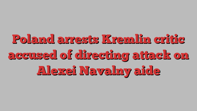 Poland arrests Kremlin critic accused of directing attack on Alexei Navalny aide