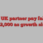 PwC UK partner pay falls to £862,000 as growth slows