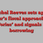 Rachel Reeves sets apart Labour’s fiscal approach from the Tories’ and signals more borrowing