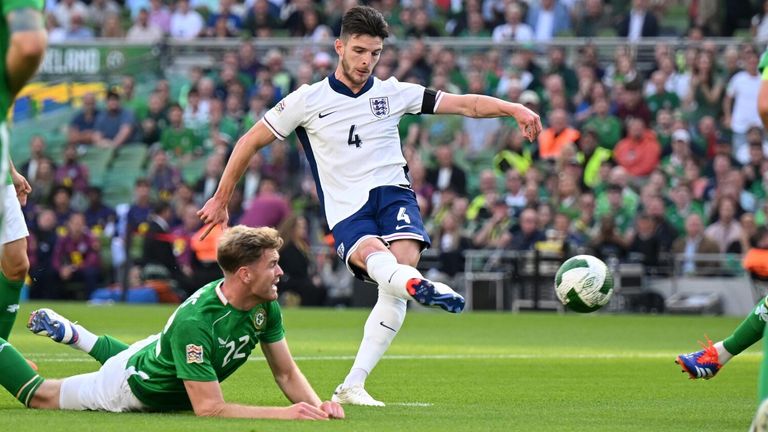 Declan Rice gives England a first-half lead against Republic of Ireland