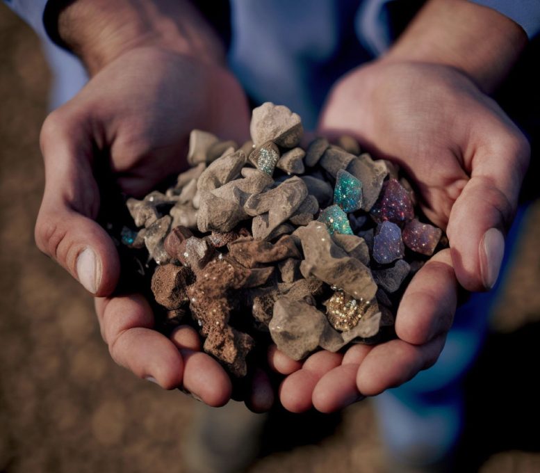 Rare Earth Metals in Hand