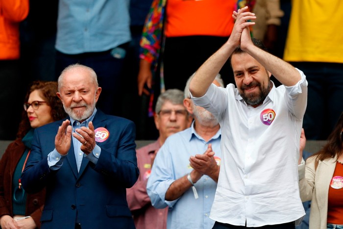 Brazilian President Luiz Inacio Lula da Silva with  Guilherme Boulos