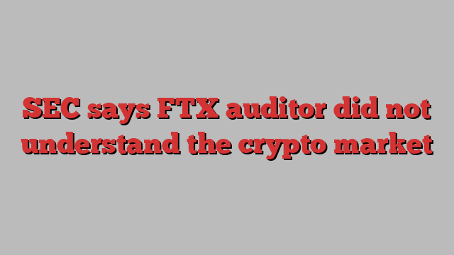 SEC says FTX auditor did not understand the crypto market