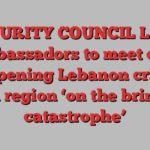 SECURITY COUNCIL LIVE: Ambassadors to meet over deepening Lebanon crisis, with region ‘on the brink of catastrophe’