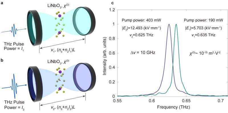 Chip-scale giant THz Kerr effect via stimulated phonon polaritons