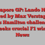 Singapore GP: Lando Norris excited by Max Verstappen, Lewis Hamilton challenge as he seeks crucial F1 win | F1 News