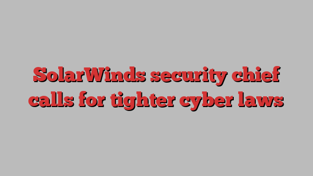 SolarWinds security chief calls for tighter cyber laws