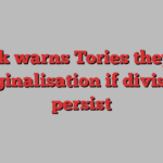 Sunak warns Tories they risk marginalisation if divisions persist