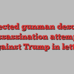 Suspected gunman described ‘assassination attempt’ against Trump in letter