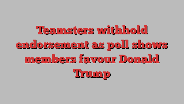 Teamsters withhold endorsement as poll shows members favour Donald Trump