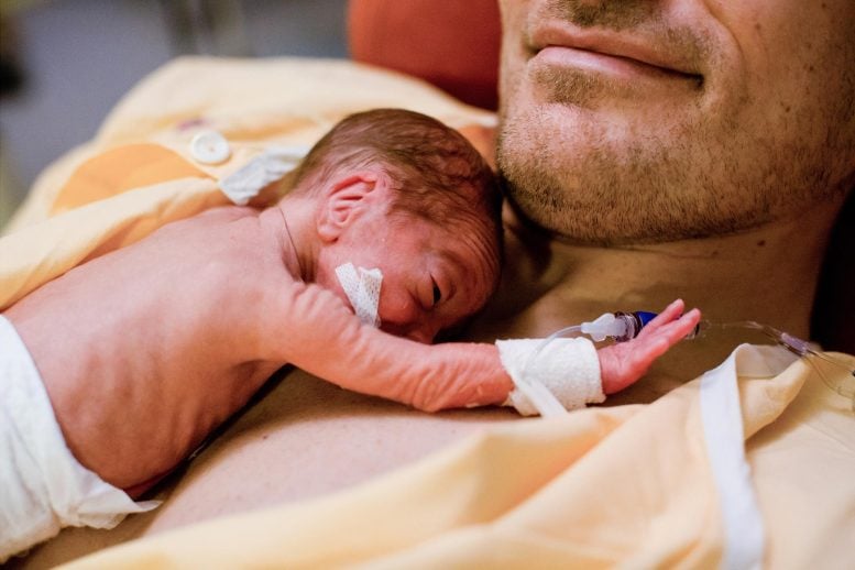 Premature Baby–on Dad’s Chest