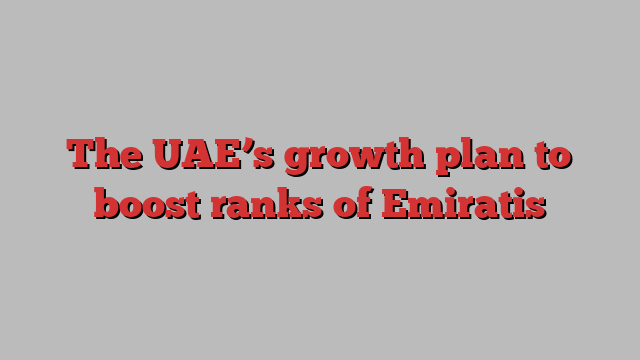 The UAE’s growth plan to boost ranks of Emiratis