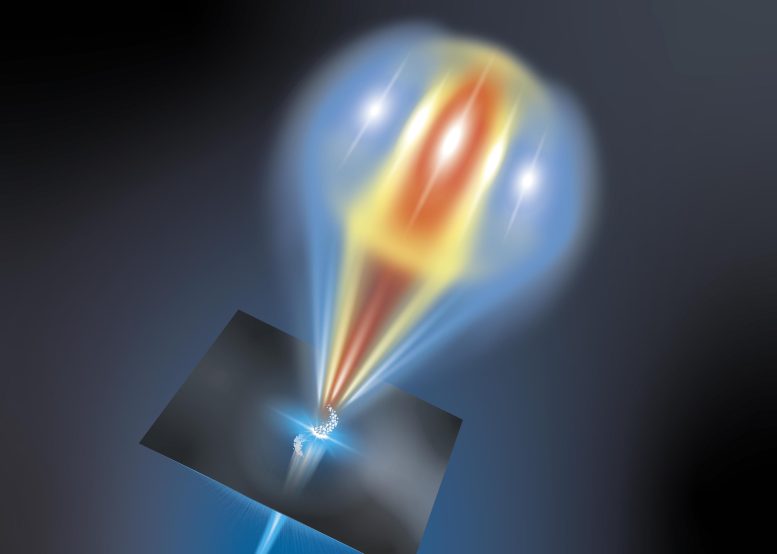 Structured Beam of Electron Beamlets Passes Through a Metallic Foil Creating Coherent Optical Transition Radiation