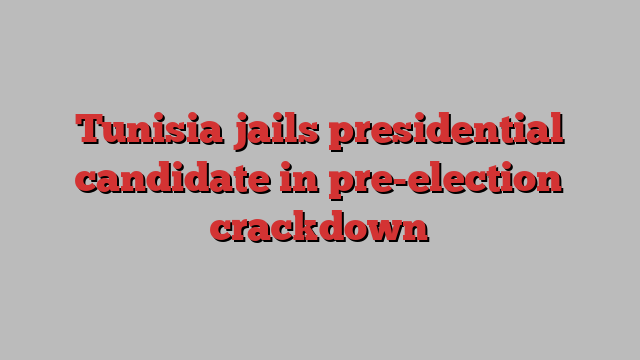 Tunisia jails presidential candidate in pre-election crackdown