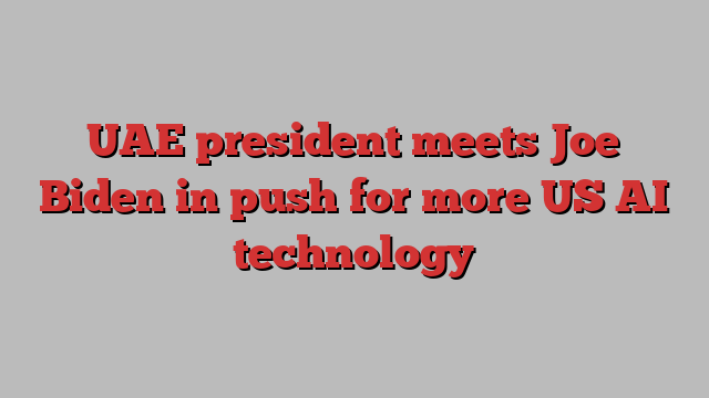 UAE president meets Joe Biden in push for more US AI technology