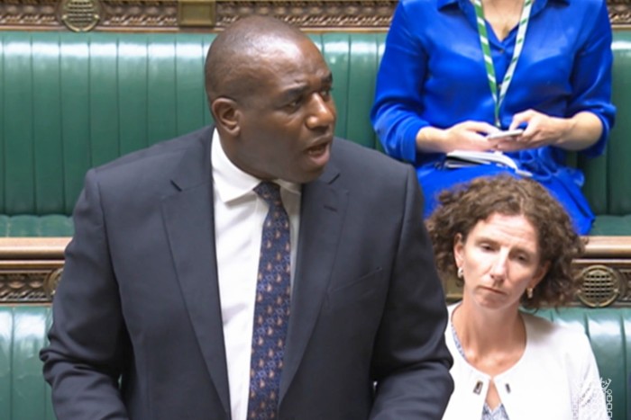 David Lammy speaking in the House of Commons on Monday