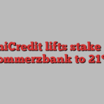 UniCredit lifts stake in Commerzbank to 21%