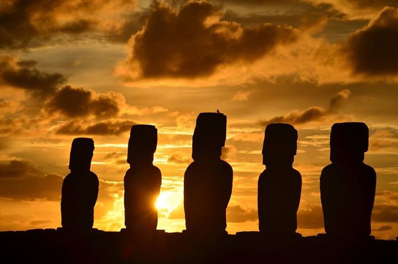 Dawn at Ahu Tongariki, Rapa Nui