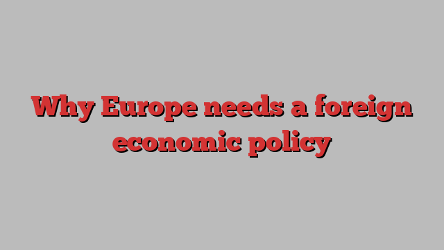 Why Europe needs a foreign economic policy