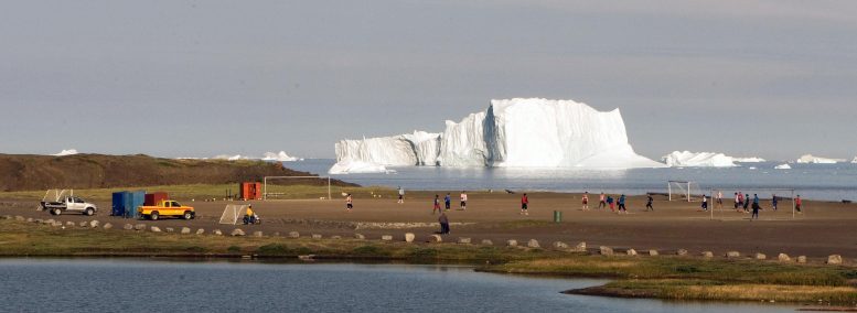 People Playing Soccer in Greenland