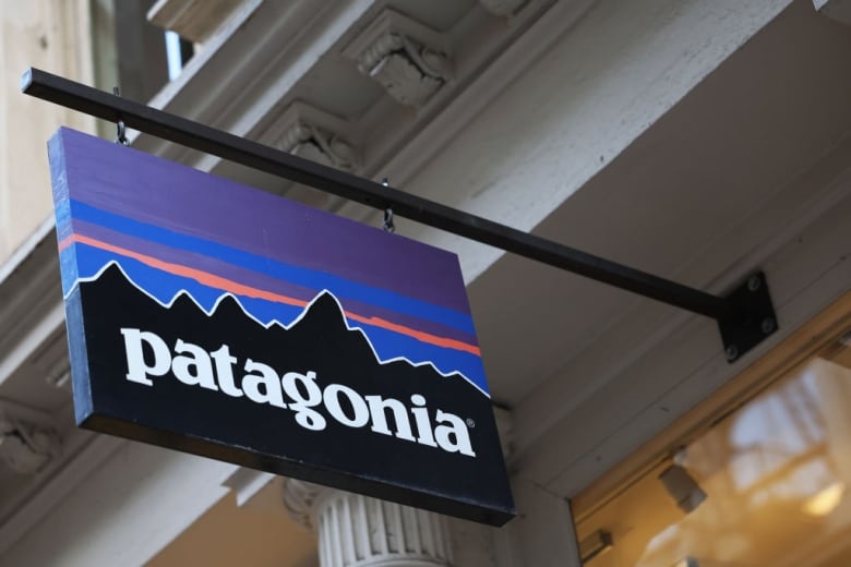 Signage for a Patagonia store is seen on Greene Street in New York City. 