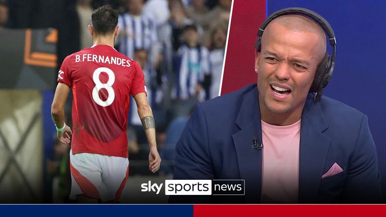 Robert Earnshaw reacts to Bruno Fernandes red against Porto