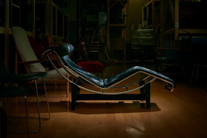 The first chair that Oda bought: an LC4 chaise longue designed by Le Corbusier, Charlotte Perriand and Pierre Jeanneret, which Oda keeps in storage