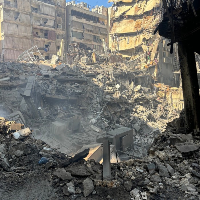 Damage in the Dahiyeh district of Beirut, Lebanon