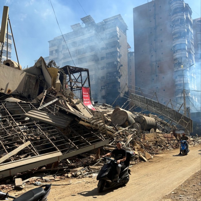 Damage in the Dahiyeh district of Beirut, Lebanon