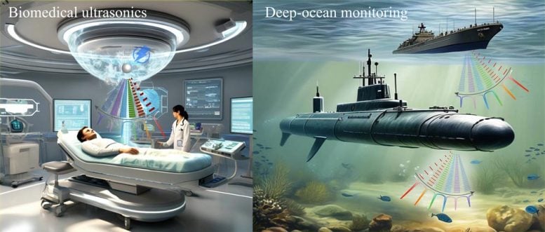 Nonlinear Phonon Laser in Biomechanical Ultrasonics and Deep-Ocean Monitoring