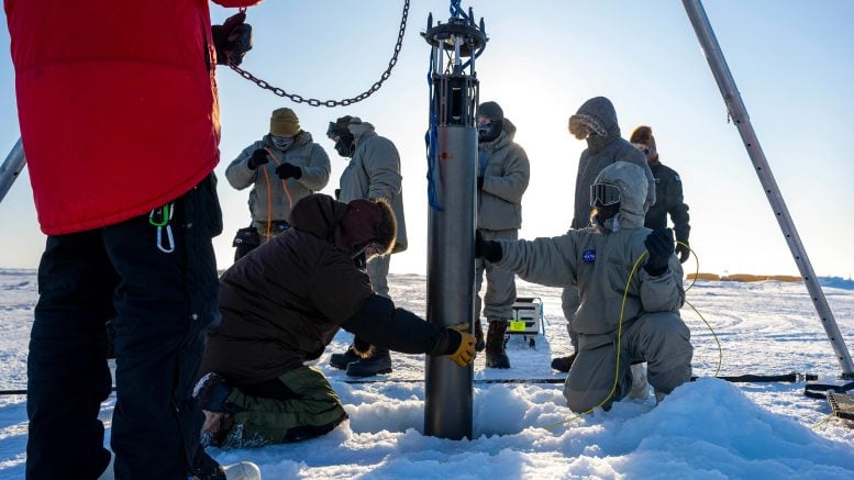 IceNode Prototype Lowered Through Ice