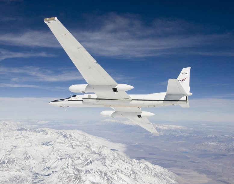 NASA ER-2 Aircraft Over Snow