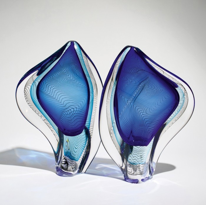 Peter Layton glass Aurora vessels, £7,000 for pair